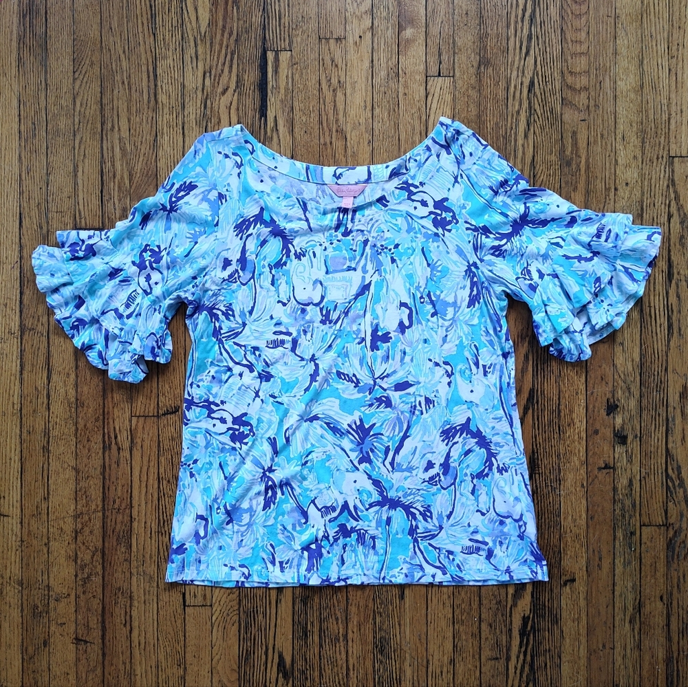 Lilly Pulitzer Ruffle Sleeve Blouse